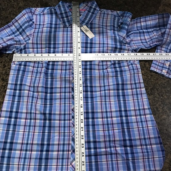 Talbots Size Small Long Sleeve Cotton Top‎ Blues and Pink - Picture 3 of 3